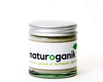 Dentifrice à l'huile de noix de coco naturelle, menthe verte et charbon actif (pot de 60 ML)