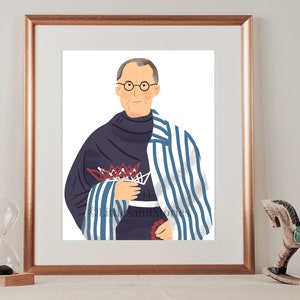 DIGITAAL DOWNLOADEN | St. Maximilian Kolbe afdrukken | Katholieke druk | Sint | Maximiliaan Kolbe