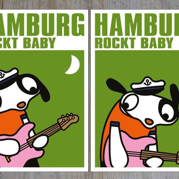 Wobble kaart "Hamburg rotsen, baby"