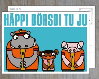 Kaart "Tu-ju Häppi Börsdi"