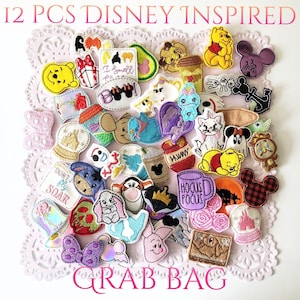 12 Disney Inspired Felties Grab Bag, Felties Mystery Pack, Bow Centers, Bow Felties