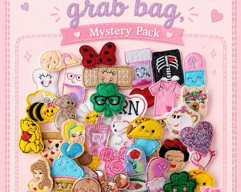 20 Felties Grab Bag, Felties Mystery Pack, Bow Centers, Bow Felties