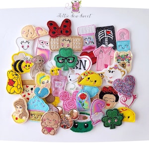 20 Felties Grab Bag, Felties Mystery Pack, Bow Centers, Bow Felties