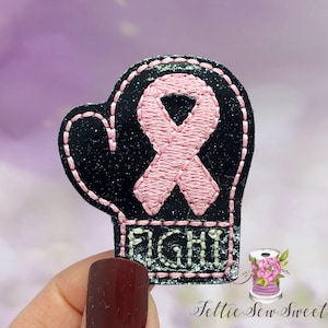 Cancer Awareness Boxing Gloves feltie, Cancer awareness Feltie, Set of 3