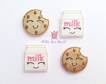 Milk and Cookies Felties, Milk Felties, Cookies Felties, Set of 4