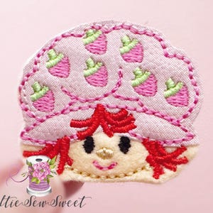 Strawberry Girl feltie, Pink Berry Felties, Strawberry Feltie, Set of 3 or single