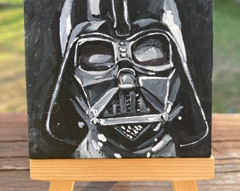 Mini tela di Darth Vader: fan art di Star Wars dipinta a mano