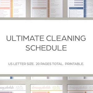 Ultimate Cleaning Schedule, Cleaning Checklist, Cleaning Planner -  Printable and Editable, Instant Download