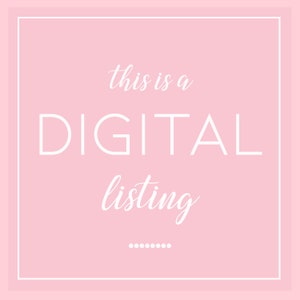 May include: A pink background with a white border and white text that reads "this is a DIGITAL listing" with a row of white dots below the text.