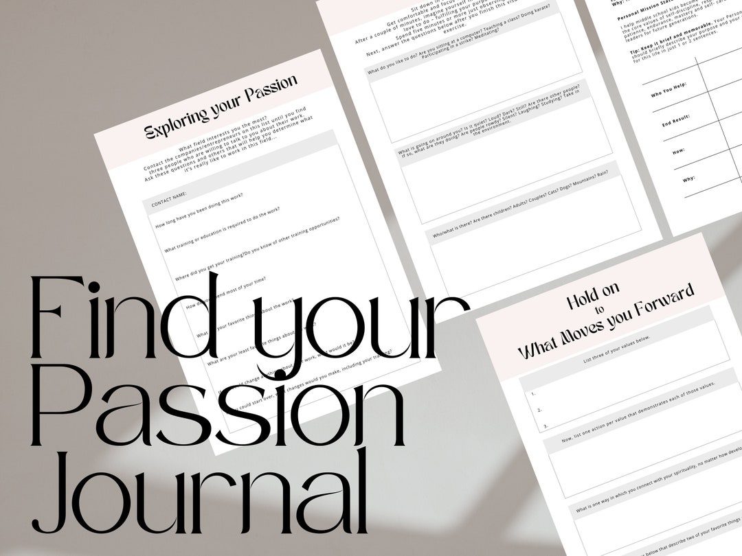 Find Your Passions Journal - Passion, Vision Board, Mission, Dreaming ...