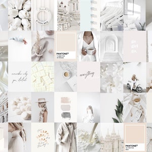 Photo Wall Collage Kit | White Minimalist Aesthetic Clear (Set of 70 photos) INSTANT Download | DIGITAL printable collage kit