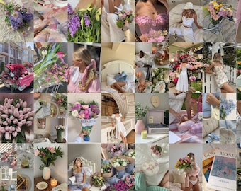 Puede incluir: Un collage de imágenes con arreglos florales, mujeres con diferentes atuendos y escenas de la naturaleza. Las imágenes están dispuestas en una cuadrícula y presentan una variedad de colores, incluyendo rosa, blanco y verde.