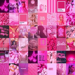Photo Wall Collage Kit | Boujee Hot Pink Baddie Aesthetic (Set of 71 photos) INSTANT Download | DIGITAL printable collage kit