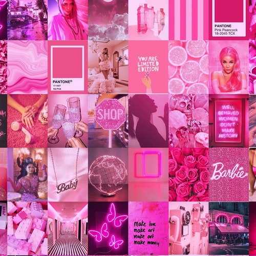Photo Wall Collage Kit Boujee Hot Pink Baddie Aesthetic 2 - Etsy