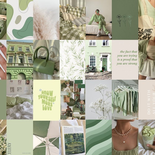 Photo Wall Collage Kit Mint Sage Green Aesthetic 3 set of - Etsy