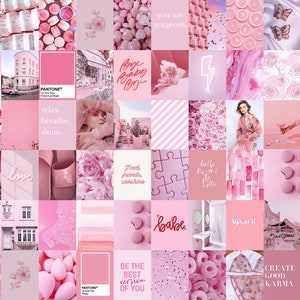 Photo Wall Collage Kit | Blush Light Pink Aesthetic 3 (Set of 80 photos) INSTANT Download | DIGITAL printable collage kit