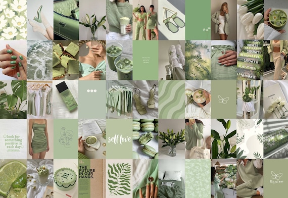 Photo Wall Collage Kit Mint Sage Green Aesthetic 4 set of - Etsy