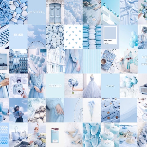 Photo Wall Collage Kit Baby Light Blue Aesthetic set of 60 - Etsy
