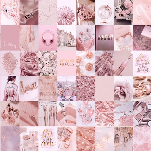 Photo Wall Collage Kit Blush Light Pink Aesthetic 3 set of - Etsy