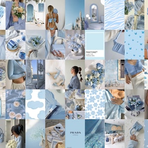 Photo Wall Collage Kit | Baby Light Blue Aesthetic 3 (Set of 80 photos) INSTANT Download | DIGITAL printable collage kit