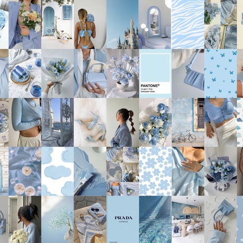 Photo Wall Collage Kit Peach & Light Blue 2 Aesthetic set - Etsy