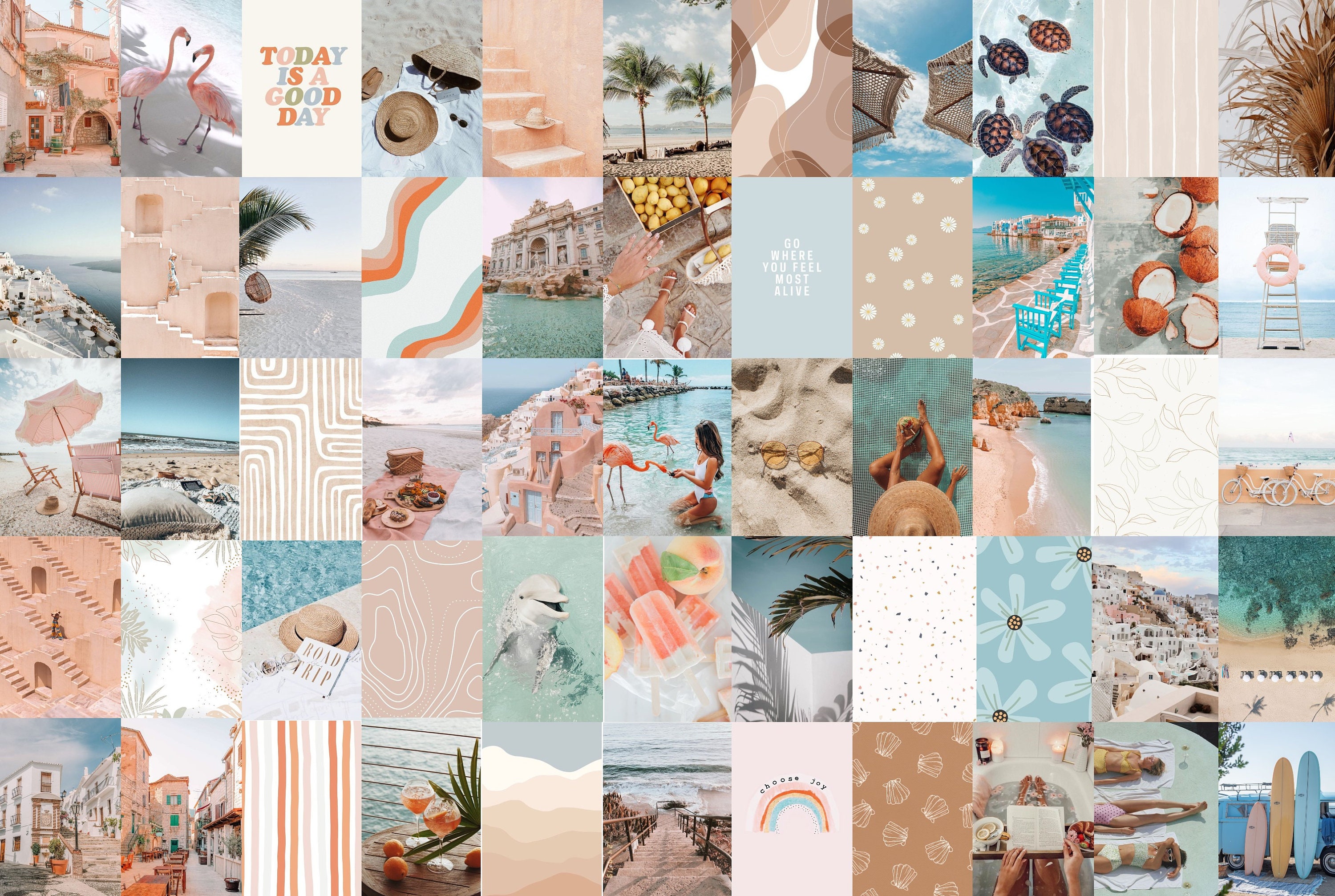 65 Photos DIGITAL Prints BLUE BEACH Vibes Summer Ocean  Etsy  Beach  themed wallpaper Blue beach Beach vibe