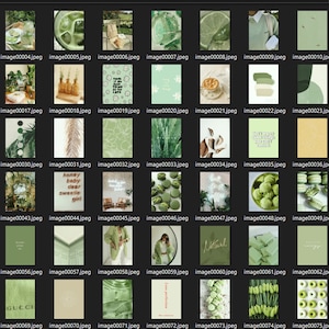 Photo Wall Collage Kit Mint Sage Green Aesthetic set of 78 - Etsy