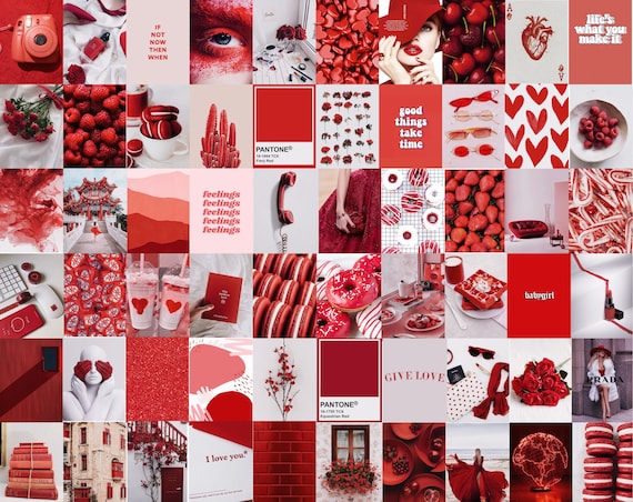 Boujee Aesthetic Wall Collage Kit Red 