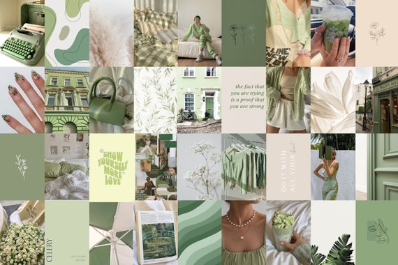 Photo Wall Collage Kit Mint Sage Green Aesthetic 3 set of - Etsy Australia