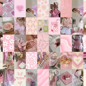 Photo Wall Collage | Danish Pastel Pink Aesthetic (Set of 73 photos) INSTANT Download | DIGITAL printable collage kit