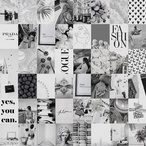 Photo Wall Collage Kit Black and White Aesthetic set of 60 - Etsy