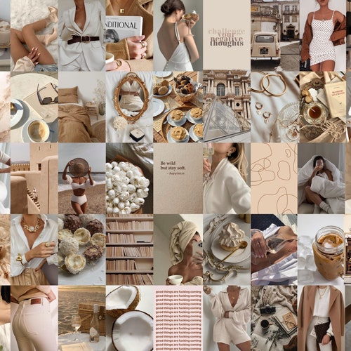 Photo Wall Collage Kit Beige Coffee Aesthetic 2 set of 73 - Etsy
