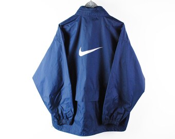 vintage nike sherpa lined spell out swoosh logo coach jacket