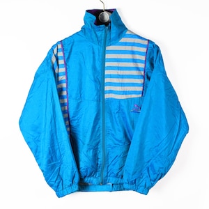 Vintage PUMA Trainingsjacke Größe S authentisches blaues großes Logo selten Retro Rave Hipster 90er 80er Jahre Polyester Streetwear Kleidung Klassiker Sport