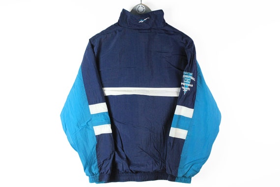 vintage REEBOK Track Jacket Size M blue authentic… - image 2