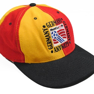 vintage WM 1994 USA Deutschland Team Muskat Cap Logo Mütze one size Retro Fussball 90er 80er Sommer Schirmmütze rare Deadstock selten Mundial