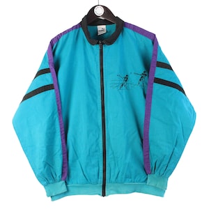 vintage PUMA men&#39;s track jacket Size S authentic blue rare retro rave hipster 90&#39;s oversize fit unisex bomber sport windbreaker streetwear
