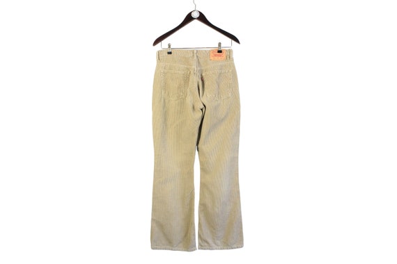 Vintage LEVIS 584 Corduroy Pants Authentic Men's Beige Size