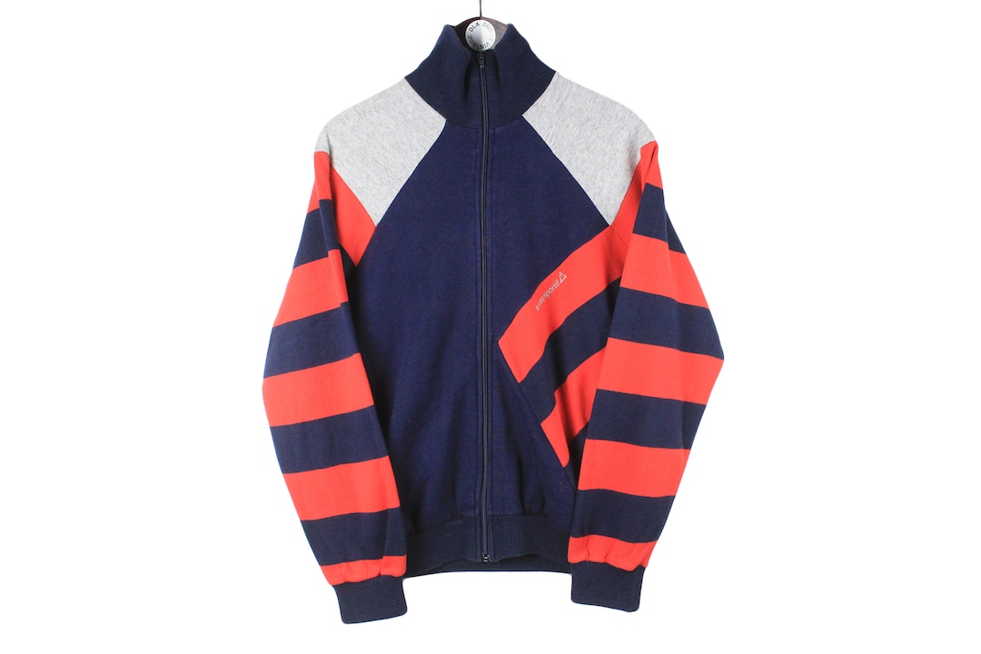 Sweat Vintage Le Coq Sportif Yannick Noah – Années 80, Bleu, Taille L, Made In France