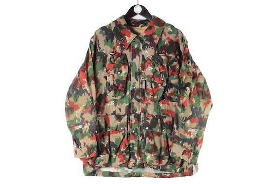 Vintage M70 Alpenflage Swiss Military Camo Jacket Uniform Army