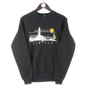 vintage SEATTLE Sweatshirt big logo authentic Size S men's made in USA streetwear rare 90's American city crewneck pullover long sleeve