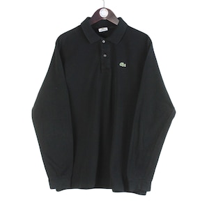 vintage LACOSTE Long Sleeve Polo T-Shirt Rugby Shirt black Size XL men&#39;s 90s cotton retro collared jumper casual style brand streetwear
