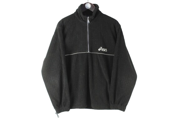 vintage ASICS Fleece Half Zip Sweater Size S men'… - image 1