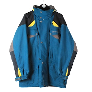 vintage NORDICA Jacket Size L/XL men&#39;s small logo authentic retro 90&#39;s ski sports racing windbreaker athletic blue coat full zip warm outfit