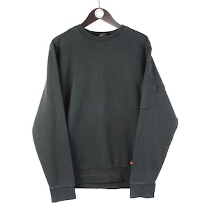vintage NIKE sweatshirt Size L men&#39;s authentic rare 00&#39;s black basic sport jumper wear small logo oversize retro streetwear cotton crewneck