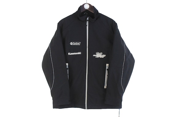 Vintage KAWASAKI Racing Team Jacket Size Men's S Rare Black 00s