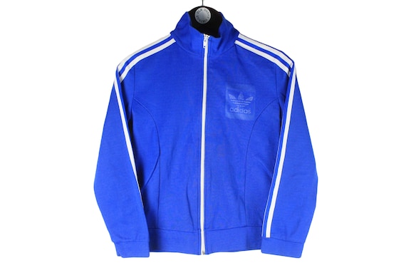 トップス 80s vintage adidas simple track jacket Vintage ADIDAS Track Jacket Authentic Blue White Strips Rare