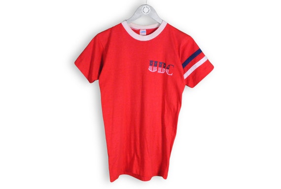vintage CHAMPION UBC authentic t shirt light red … - image 1