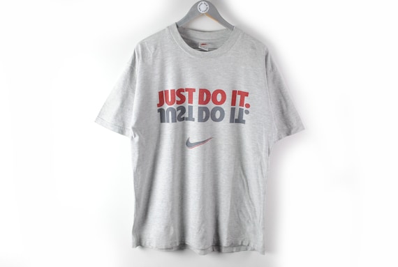 Vintage NIKE Just Do It Big Logo Authentic T-shirt Gray Vintage NIKE Just Do It Big Logo Authentic T-shirt Gray