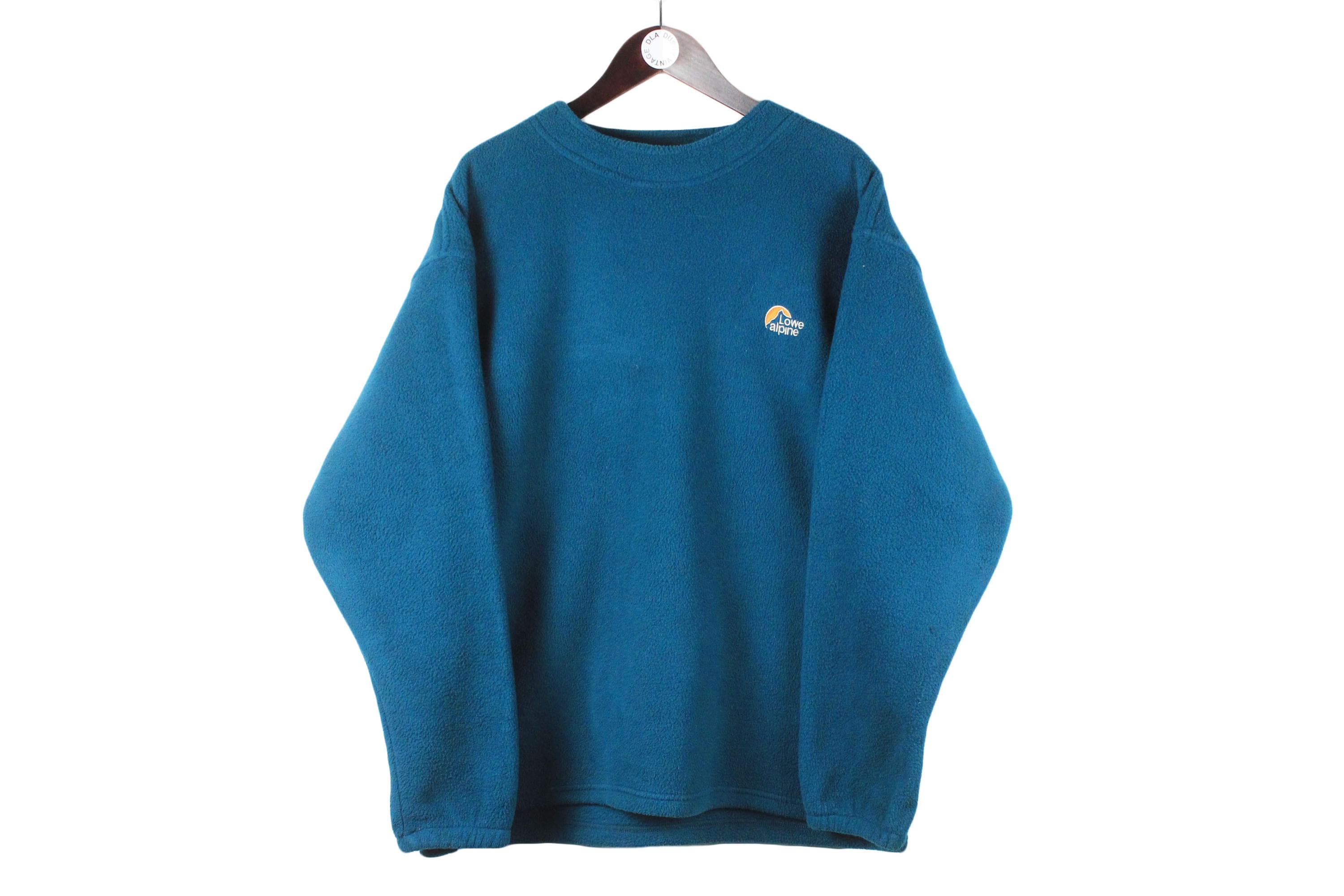 vintage LOWE ALPINE Fleece Sweatshirt men's Size M sweater rare retro 90's blue oversized winter jumper outdoor trekking style pullover